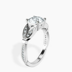 Platinum Nova Split Shank Vintage Lab Diamond Ring standing product image one
