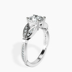 Platinum Nova Split Shank Vintage Lab Diamond Ring standing product image one