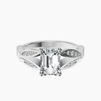 Platinum Nova Split Shank Vintage Lab Diamond Ring front image