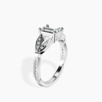 Platinum Nova Split Shank Vintage Lab Diamond Ring standing product image one
