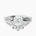 Platinum Nova Split Shank Vintage Lab Diamond Ring front image
