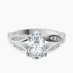 Platinum Nova Split Shank Vintage Lab Diamond Ring front image