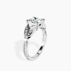 Platinum Nova Split Shank Vintage Lab Diamond Ring standing product image one