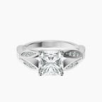Platinum Nova Split Shank Vintage Lab Diamond Ring front image