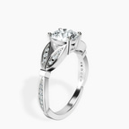 18kt White Gold Nova Split Shank Vintage Lab Diamond Ring standing product image one