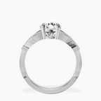 18kt White Gold Nova Split Shank Vintage Lab Diamond Ring side right image one
