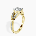 18ct Yellow Gold Nova Split Shank Vintage Lab Diamond Ring standing product image one
