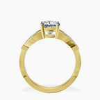 18ct Yellow Gold Nova Split Shank Vintage Lab Diamond Ring side right image one