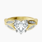 18ct Yellow Gold Nova Split Shank Vintage Lab Diamond Ring front image