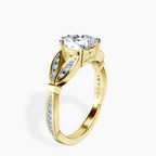 18ct Yellow Gold Nova Split Shank Vintage Lab Diamond Ring standing product image one