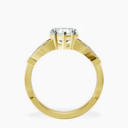 18ct Yellow Gold Nova Split Shank Vintage Lab Diamond Ring side right image one