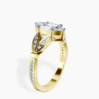 18ct Yellow Gold Nova Split Shank Vintage Lab Diamond Ring standing product image one