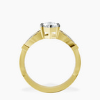 18ct Yellow Gold Nova Split Shank Vintage Lab Diamond Ring side right image one