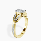 18ct Yellow Gold Nova Split Shank Vintage Lab Diamond Ring standing product image one