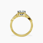 14ct Yellow Gold Nova Split Shank Vintage Lab Diamond Ring side right image one