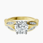 14kt Yellow Gold Nova Split Shank Vintage Lab Diamond Ring front image