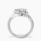 2.06 ct. oval Three Stone Crest Lab Diamond Ring in 10kt white gold side right image one