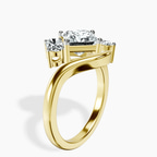 10kt Yellow Gold Three Stone Crest Lab Diamond Ring standing product image one
