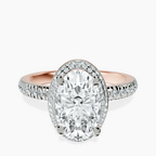 18kt Rose Gold Amarya Secret Double Halo Lab Diamond Ring front image