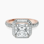 18kt Rose Gold Amarya Secret Double Halo Lab Diamond Ring front image