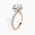 18kt Rose Gold Amarya Secret Double Halo Lab Diamond Ring standing product image one
