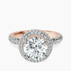 18kt Rose Gold Amarya Secret Double Halo Lab Diamond Ring front image