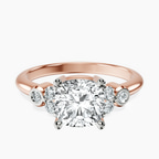 18ct Rose Gold Amore Side Stone Lab Diamond Ring front image