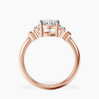 9ct Rose Gold Amore Side Stone Lab Diamond Ring side right image one