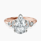 18ct Rose Gold Amore Side Stone Lab Diamond Ring front image