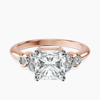18ct Rose Gold Amore Side Stone Lab Diamond Ring front image