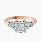 10kt Rose Gold Amore Side Stone Lab Diamond Ring front image