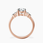 10kt Rose Gold Amore Side Stone Lab Diamond Ring side right image one