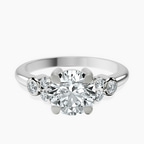 Platinum Amore Side Stone Lab Diamond Ring front image
