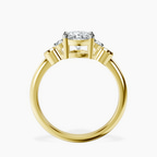 2.99 ct. oval Amore Side Stone Ring in 18kt yellow gold side right image one