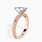 18ct Rose Gold Antique Allure Vintage Lab Diamond Ring standing product image one