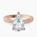 18ct Rose Gold Antique Allure Vintage Lab Diamond Ring front image