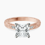 18ct Rose Gold Antique Allure Vintage Lab Diamond Ring front image