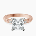 18kt Rose Gold Antique Allure Vintage Lab Diamond Ring front image