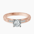 10kt Rose Gold Antique Allure Vintage Lab Diamond Ring front image