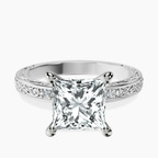 Platinum Antique Allure Vintage Lab Diamond Ring front image