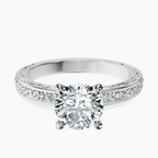 Platinum Antique Allure Vintage Lab Diamond Ring front image