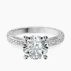 9ct White Gold Antique Allure Vintage Lab Diamond Ring front image