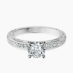 10kt White Gold Antique Allure Vintage Lab Diamond Ring front image