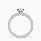 10kt White Gold Antique Allure Vintage Lab Diamond Ring side right image one