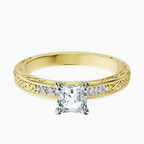 18kt Yellow Gold Antique Allure Vintage Lab Diamond Ring front image