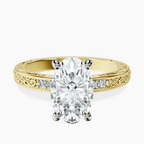 14ct Yellow Gold Antique Allure Vintage Lab Diamond Ring front image