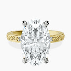 18kt Yellow Gold Antique Allure Vintage Lab Diamond Ring front image