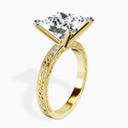 18kt Yellow Gold Antique Allure Vintage Lab Diamond Ring standing product image one
