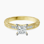 18kt Yellow Gold Antique Allure Vintage Lab Diamond Ring front image