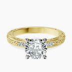 18kt Yellow Gold Antique Allure Vintage Lab Diamond Ring front image